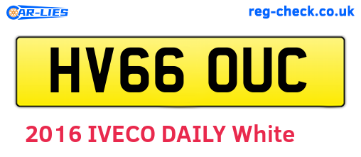 HV66OUC are the vehicle registration plates.