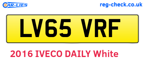 LV65VRF are the vehicle registration plates.