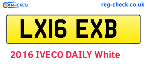 LX16EXB are the vehicle registration plates.