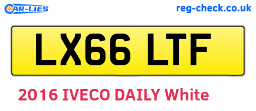 LX66LTF are the vehicle registration plates.