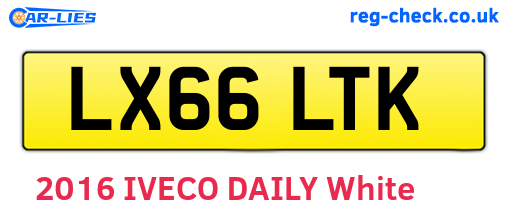 LX66LTK are the vehicle registration plates.