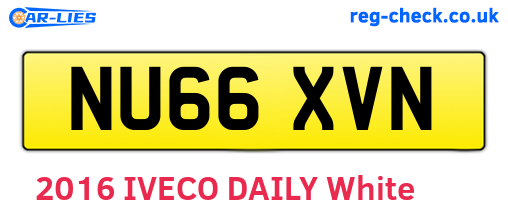 NU66XVN are the vehicle registration plates.