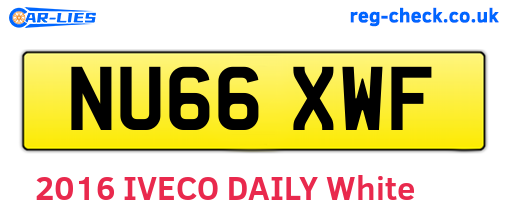 NU66XWF are the vehicle registration plates.