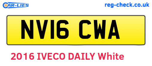 NV16CWA are the vehicle registration plates.