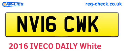 NV16CWK are the vehicle registration plates.