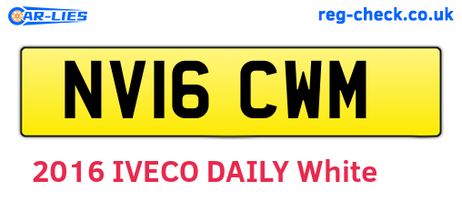 NV16CWM are the vehicle registration plates.
