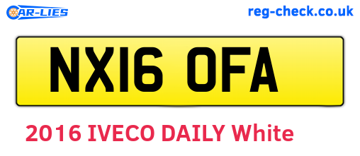 NX16OFA are the vehicle registration plates.