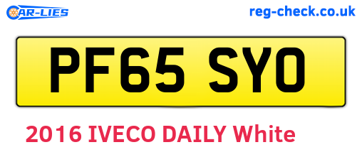 PF65SYO are the vehicle registration plates.