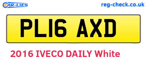 PL16AXD are the vehicle registration plates.