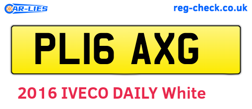 PL16AXG are the vehicle registration plates.