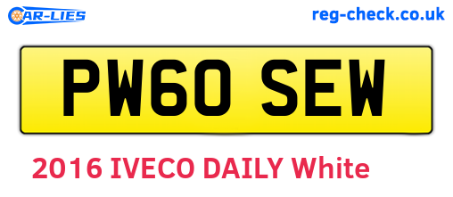 PW60SEW are the vehicle registration plates.