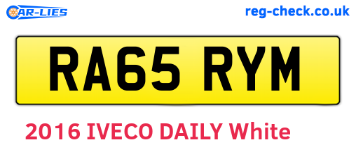 RA65RYM are the vehicle registration plates.