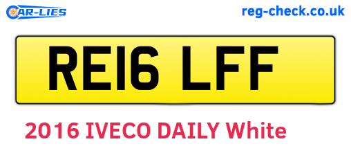 RE16LFF are the vehicle registration plates.
