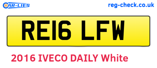 RE16LFW are the vehicle registration plates.