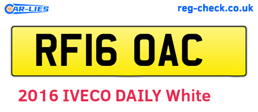 RF16OAC are the vehicle registration plates.