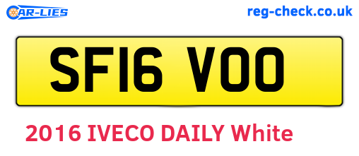 SF16VOO are the vehicle registration plates.