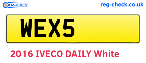 WEX5 are the vehicle registration plates.