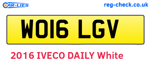 WO16LGV are the vehicle registration plates.