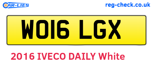 WO16LGX are the vehicle registration plates.