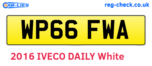 WP66FWA are the vehicle registration plates.