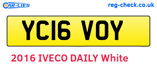 YC16VOY are the vehicle registration plates.