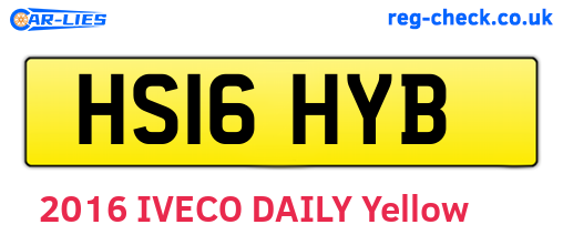 HS16HYB are the vehicle registration plates.