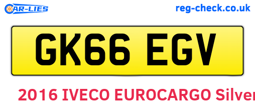 GK66EGV are the vehicle registration plates.