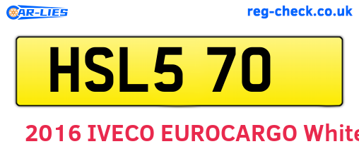 HSL570 are the vehicle registration plates.