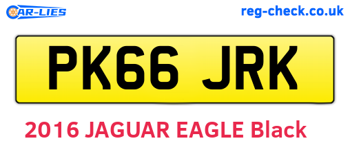PK66JRK are the vehicle registration plates.