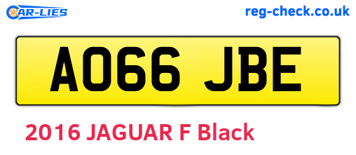 AO66JBE are the vehicle registration plates.