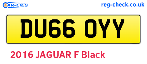 DU66OYY are the vehicle registration plates.
