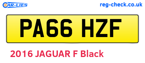 PA66HZF are the vehicle registration plates.