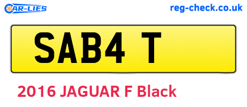 SAB4T are the vehicle registration plates.