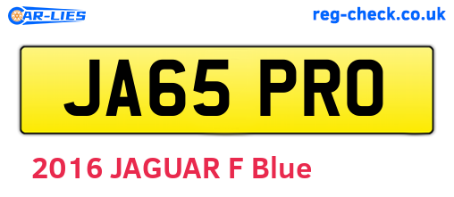 JA65PRO are the vehicle registration plates.