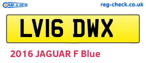 LV16DWX are the vehicle registration plates.