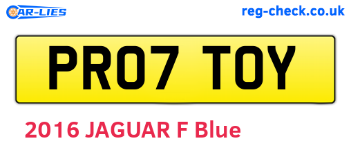 PR07TOY are the vehicle registration plates.