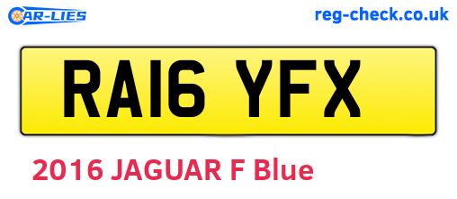 RA16YFX are the vehicle registration plates.