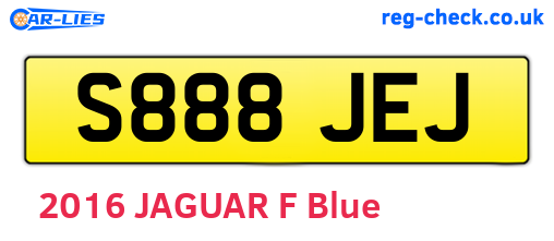 S888JEJ are the vehicle registration plates.