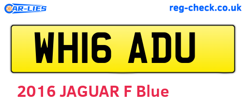 WH16ADU are the vehicle registration plates.