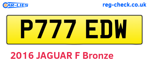 P777EDW are the vehicle registration plates.