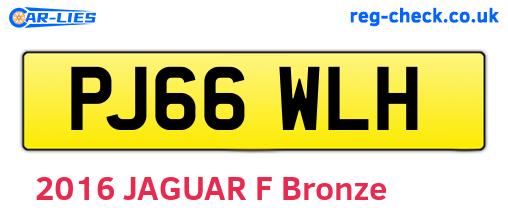 PJ66WLH are the vehicle registration plates.