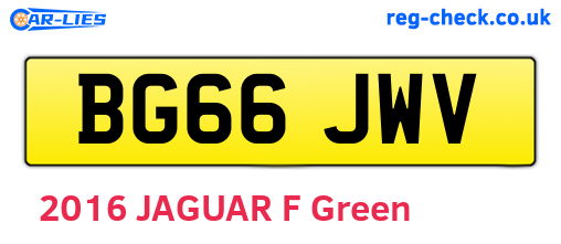 BG66JWV are the vehicle registration plates.