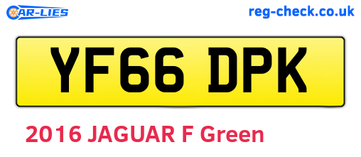 YF66DPK are the vehicle registration plates.