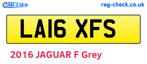 LA16XFS are the vehicle registration plates.