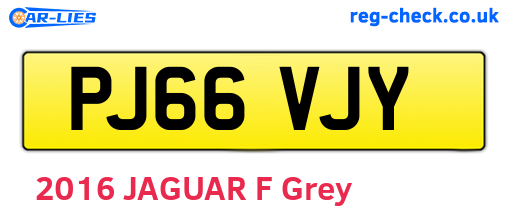 PJ66VJY are the vehicle registration plates.