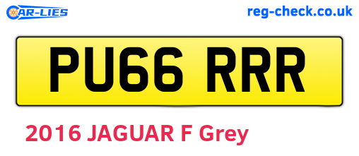 PU66RRR are the vehicle registration plates.