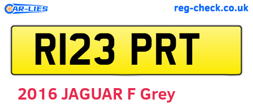 R123PRT are the vehicle registration plates.