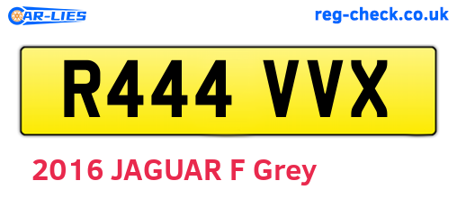 R444VVX are the vehicle registration plates.