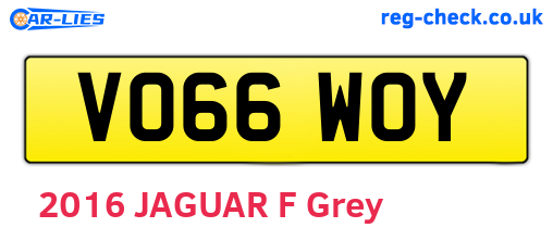 VO66WOY are the vehicle registration plates.