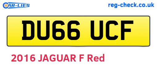DU66UCF are the vehicle registration plates.